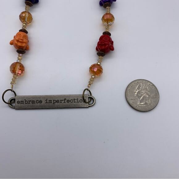 Embrace Imperfection Beaded Colorful Buddha Necklace - Picture 11 of 14